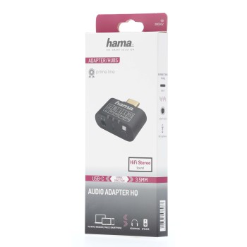 Adaptador de audio, conector USB-C - toma hembra de 3,5 mm, ecualizador, micrófono, conector USB-C - toma hembra de 3,5 mm, ecualizador, micróf.