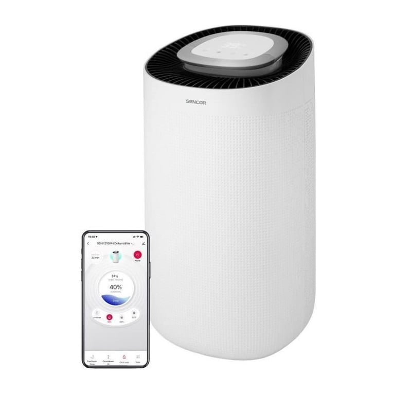 Déshumidificateur Sencor SDH 1210WH – 12 L/j, Filtre HEPA, 4 Réglages