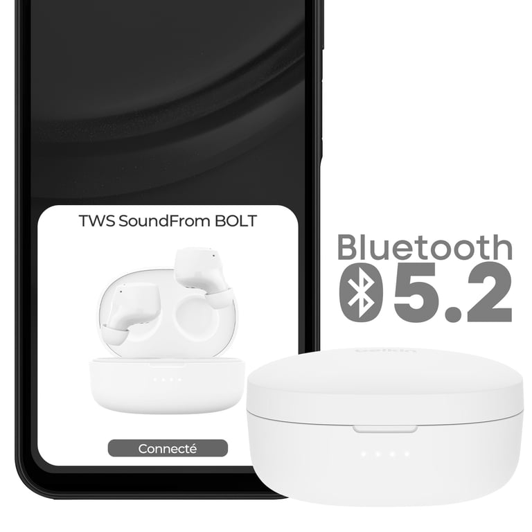 Belkin SoundForm Bolt Casque Sans fil Ecouteurs Appels/Musique/Sport/Au quotidien Bluetooth Blanc - Neuf