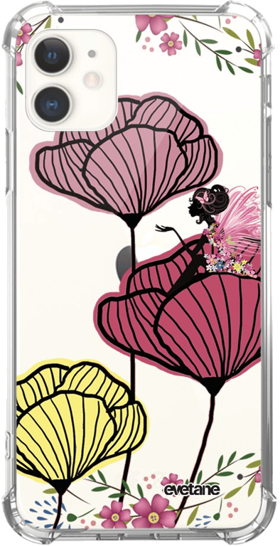 Evetane Coque Apple iPhone 11 anti-choc souple angles renforcés transparente Motif Coquelicot couleu
