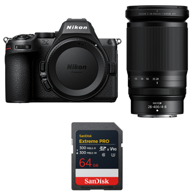 Cámara híbrida Nikon Z5 II + 28-400mm f/4-8 VR + 1 SanDisk 64GB Extreme PRO UHS-II + Ebook ''20 consejos para fotos que impactan''