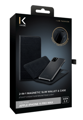 Custodia magnetica sottile GEN 2.0 2-in-1 e guscio per Apple iPhone 11 Pro Max, nero