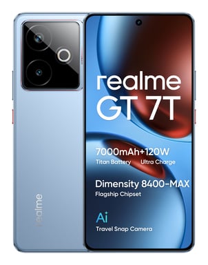 realme GT 7T 17,3 cm (6.8'') SIM doble Android 15 5G USB Tipo C 12 GB 512 GB 7000 mAh Azul