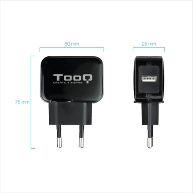 Chargeur mural Tooq Tqwc-1S01 - 12W · 2,4A · USB 2.0