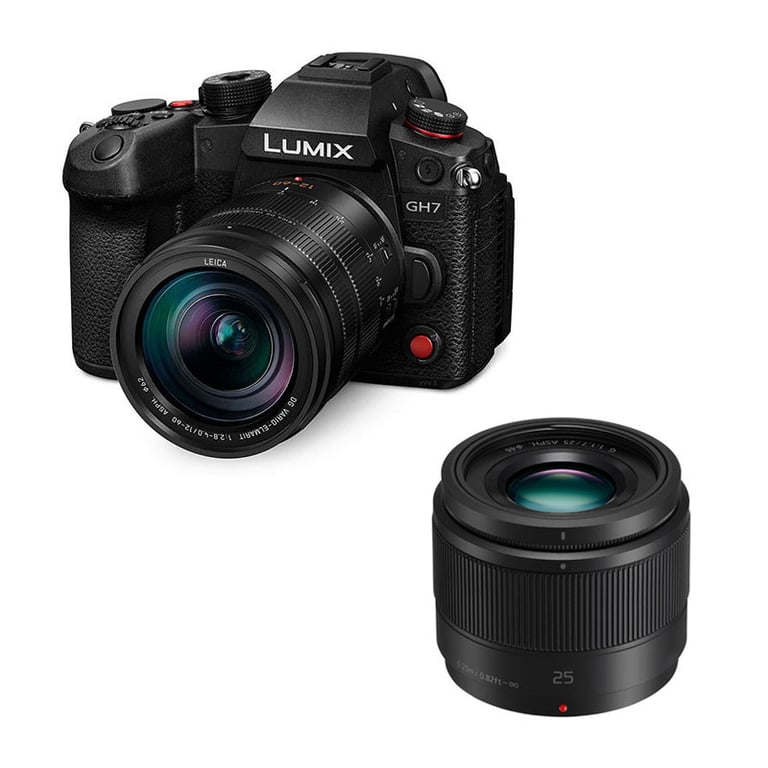 PANASONIC LUMIX GH7 + Objectif G 12 60mm f2.8 4 + G 25mm f1.7 Garanti