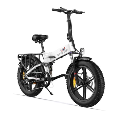 ENGWE ENGINE X 20'' bicicletta elettrica pieghevole per adulti, batteria al litio da 48 V 13 Ah, 7 velocità, sospensione completa-Bianco