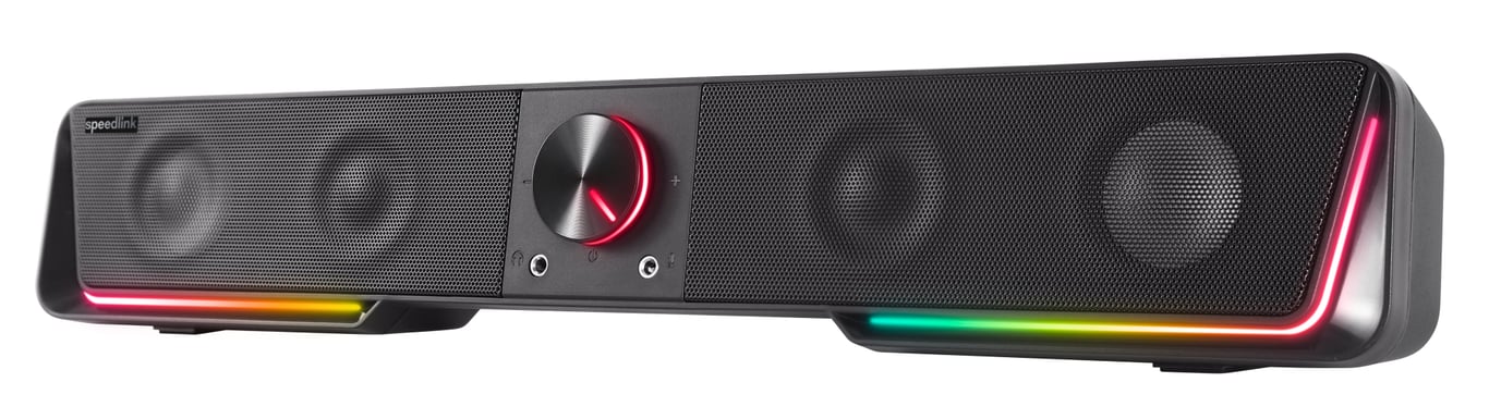 Barre de Son SPEEDLINK GRAVITY RGB SL-830200-BK – 6W, Bluetooth, Éclairage RVB