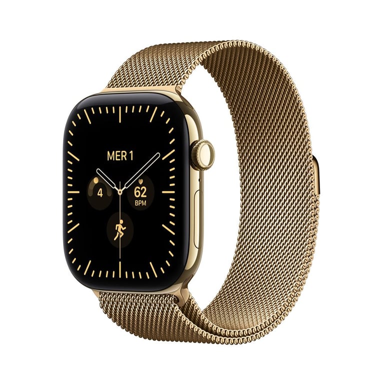 Apple Watch Series 12 GPS + Cellular 46 mm Boîtier en Or radieux avec Boucle milanaise Or radieux / - vue 3