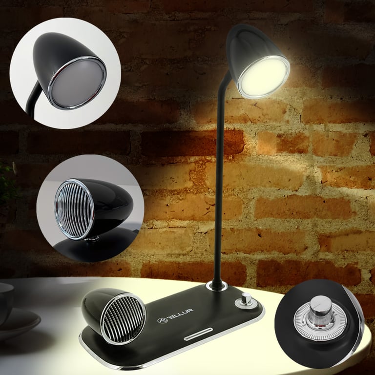 Tellur Nostalgia Chargeur de bureau sans fil haut parleur Bluetooth lampe de bureau Neuf - vue 5