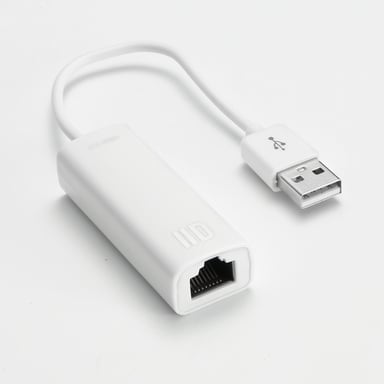 Adaptador blanco USB2.0 macho/RJ45 hembra - Compatible con 10/100Mbps Plug&Play