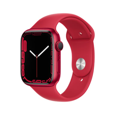 Watch Series 7 (GPS) Boîtier en Aluminium (Product) Red de 45 mm, Bracelet Sport (Product) Red, GPS