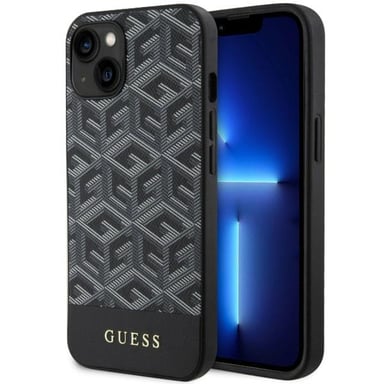 Custodia Guess GCube Stripes MagSafe per iPhone 14, nera