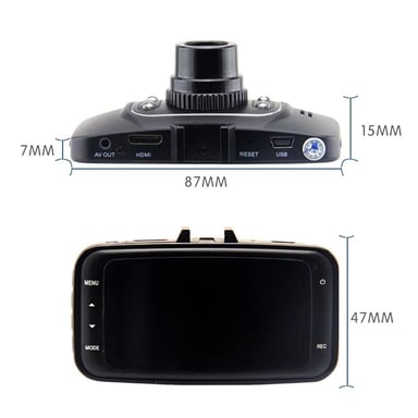 Dashcam 1080P Caméra Voiture Full HD 2.7 Pouces Carte SD Angle 170 Degrés YONIS