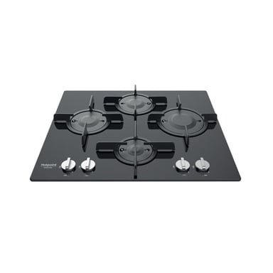 Hotpoint FTGHG 641 D/HA(BK) Piano cottura incassato nero 60 cm gas 4 fuochi