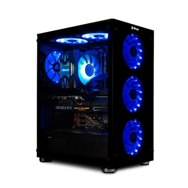 PC completo per videogiocatori Nitropc Pack Gold v2 - AMD Ryzen 5 5600X, RX 6600 8GB, RAM 16GB, M.2 1TB, Win11, WiFi - Schermo 24'' FullHD e accessori