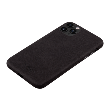 Coque en Suède Alcantara Deluxe pour Apple iPhone 11 Pro Max, Noir Minuit