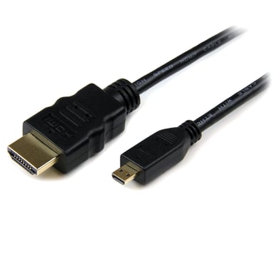 StarTech.com Cable de 3m Micro HDMI a HDMI con Ethernet - Vídeo de 4K a 30Hz - Cable Adaptador Conversor Micro HDMI Tipo D de alta velocidad a HDMI 1.