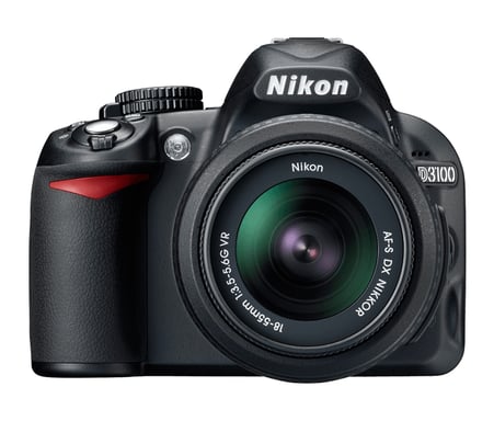 Nikon D3100 + AF-S DX NIKKOR 18-55mm f/3.5-5.6G VR Kit d'appareil-photo SLR 14,2 MP CMOS 4608 x 3072 pixels Noir