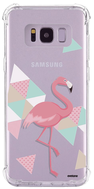 Evetane Coque Samsung Galaxy S8 Plus anti-choc souple angles renforcés transparente Motif Flamant Ro