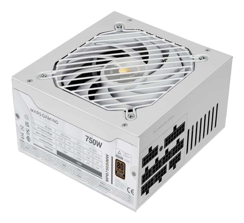 Mars Gaming MPB750SIMW unité d'alimentation d'énergie 24 pin ATX ATX - vue 3