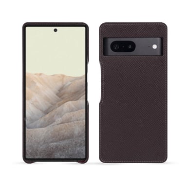 Coque cuir Google Pixel 7 -  - Marron envoûtant ( Pantone #4e3629 ) - Cuir saffiano