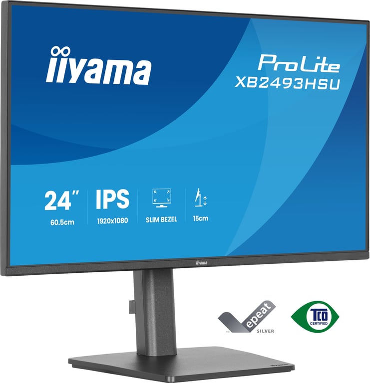 iiyama ProLite XB2493HSU-B1 écran plat de PC 60,5 cm (23.8 ) 1920 x 1080 pixels Full HD LED Noir - Neuf