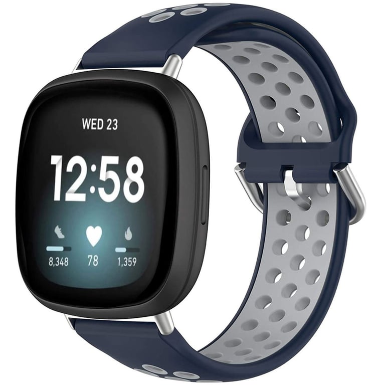 imoshion Bracelet sportif en silicone Fitbit Versa 4 / 3 / Sense (2) - Bleu/Gris - Neuf