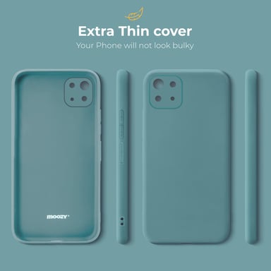 Moozy Minimalist Series Funda de silicona para Xiaomi Mi 11 Lite 5G y 4G, Gris Azul - Acabado Mate, Funda protectora ultradelgada de TPU suave y ligera con superficie mate