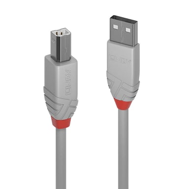 Lindy Câble USB 2.0 Type A vers B, Anthra Line, Gris, 1m - Neuf