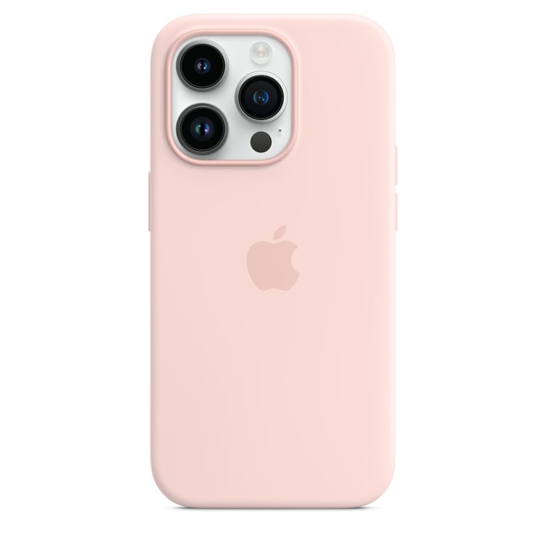 Coque en silicone avec MagSafe pour iPhone 14 Pro Rose craie