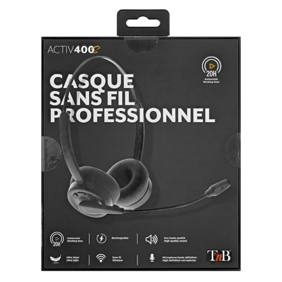 Casque T'nB BLHSTEREOBT – Sans fil, Bureau/Centre d'appels, Bluetooth, USB Type-C - vue 2