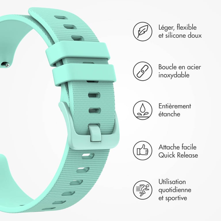 imoshion Bracelet sport en silicone avec boucle Connexion universelle 22 mm Neuf - vue 5