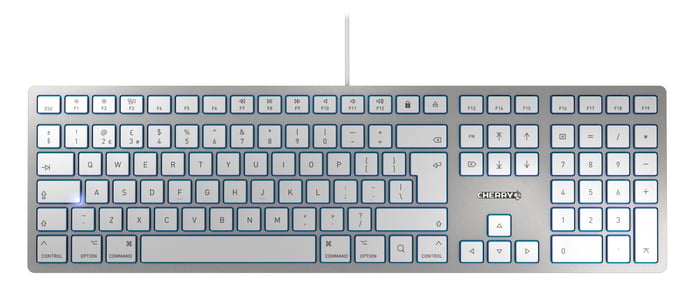 CHERRY KC 6000 SLIM FOR MAC clavier Bureau USB QWERTY Anglais britannique Argent - Neuf