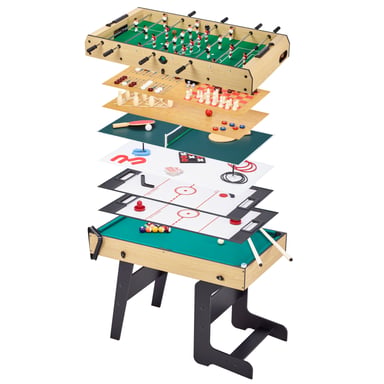 KANGUI Table multi jeux pliable 16 en 1 - Baby-foot, ping pong, Billard, bowling, palets,...