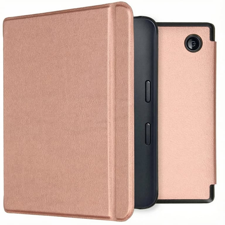 imoshion Étui de liseuse portefeuille Slim Hard pour Kobo Libra 2 / Tolino Vision 6 - Rose Doré - Neuf