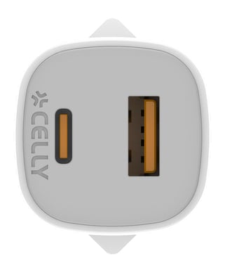 Celly UPTC1USB1USBC25 cargador de dispositivo móvil Cámara digital, Micrófono, Smartphone, Tableta, Teléfono Blanco USB Interior