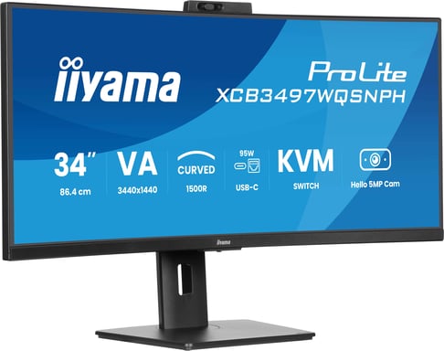 iiyama ProLite XCB3497WQSNPH-B1 écran plat de PC 86,4 cm (34'') 3440 x 1440 pixels UltraWide Quad HD LED Noir