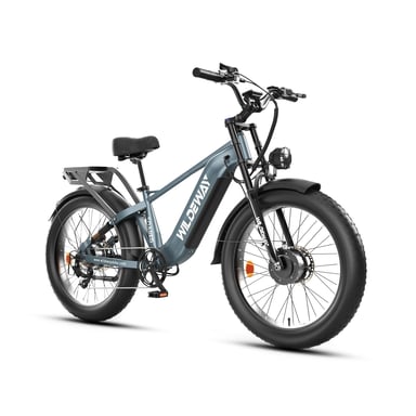 Bicicleta eléctrica WILDEWAY Soared Pro para adultos, batería extraíble de 48 V y 30 Ah, frenos de disco hidráulicos - gris