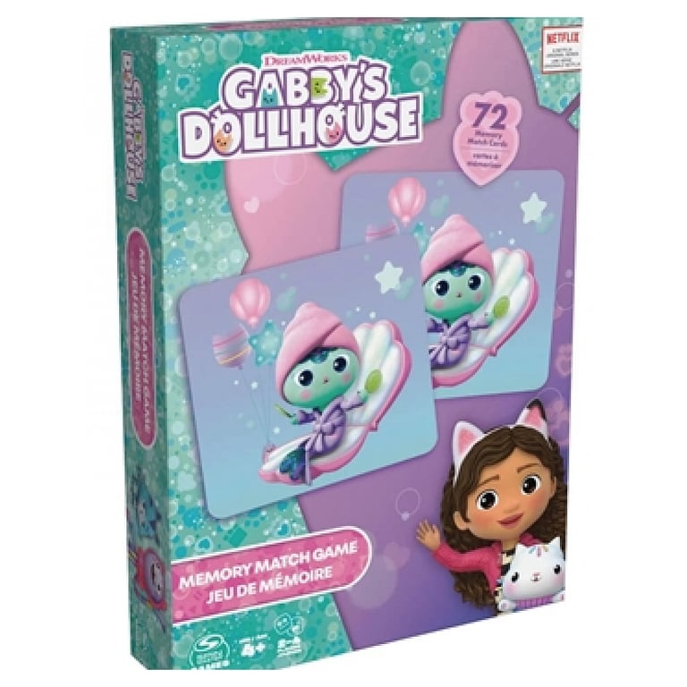 Jeu de Mémory Officiel Gabby's Dollhouse - 72 Cartes - Neuf