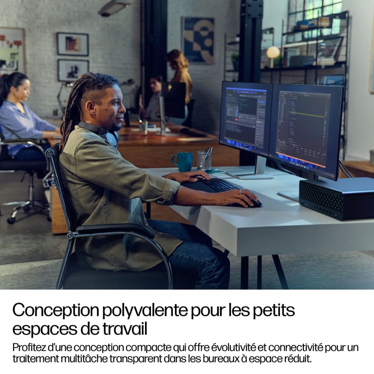 HP EliteDesk 8 G1i AI SFF Core Ultra 7 265 / jusqu'à 5.3 GHz RAM SSD NVMe TLC HDD RTX A400 IEEE 802.11ax Wi Fi 6E Gigabit Ethernet Bluetooth 5.3 Win 11 Pro ... - vue 4