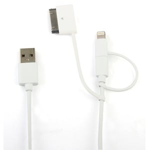 Cavo a molla 3in1 2,4A 30 pin/micro-Usb/fulmine bianco