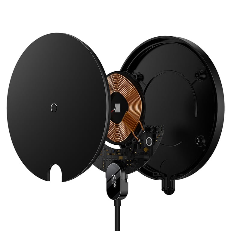 Baseus CCED000001 cargador de dispositivo móvil Auriculares, Smartphone Negro USB Cargador inalámbrico Interior
