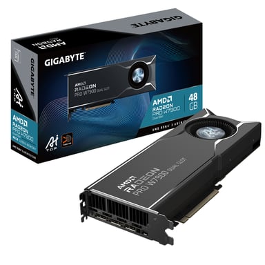 GIGABYTE Radeon PRO W7900 Dual Slot AI TOP 48G Carte Graphique - 48 Go GDDR6, 384 bits, PCI-E 4.0, 3 x DisplayPort 2.1, W7900 AI TOP 48G