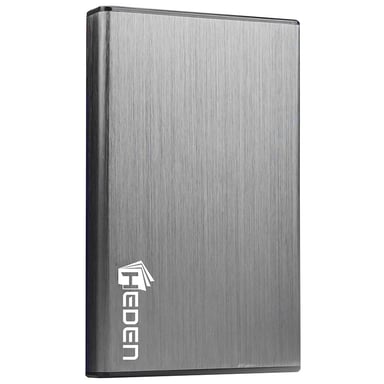 HEDEN Boîtier Disque Dur 2,5 '' en Aluminum, Boîtier Externe Portable USB3.0 vers SATA pour Une Conception sans Outil HDD/SSD de 7 mm / 9,5 mm, Prise en Charge Maximale de 4 to,Argenté