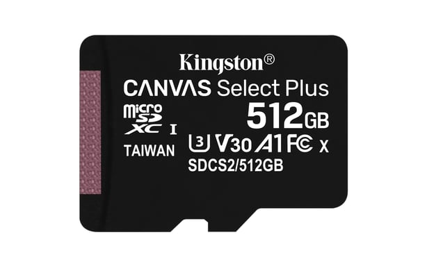 Kingston Technology Canvas Select Plus 512 GB MicroSDXC UHS-I Clase 10