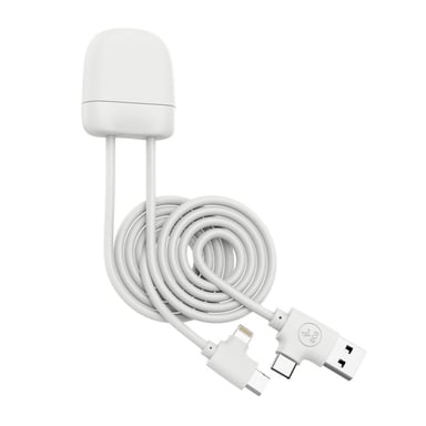 Câble de charge multi-connecteurs Ice-C Blanc
