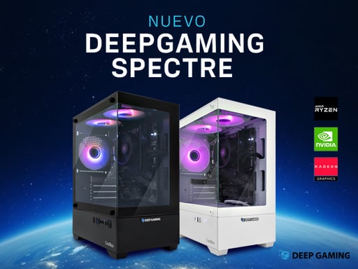 DeepGaming - PC Gamer Spectre AMD Ryzen 7-5700G, 32GB RAM, Nvidia RTX 5060 8GB, 1TB M.2, WiFi + Bluetooth, Windows 11 Pro, Noir