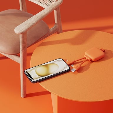 Câble Multi-Connecteurs USB 4 en 1 - Chargeur Universel et Batterie Externe 3000 mAh en Plastique Recyclé - Xoopar Gamma Lite Bleu