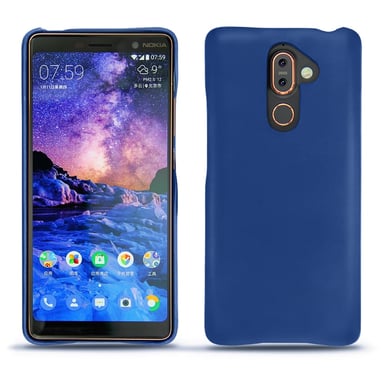 Funda de piel Nokia 7 Plus - Back Cover - Azul - Piel lisa