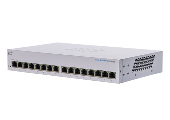 Cisco CBS110 Non gestito L2 Gigabit Ethernet [10/100/1000] Desktop Grigio (Cisco Business 110 Series 110-16T - Switch - unmanaged - 16 x 10/100/1000 - desktop, rack-mountable, wall-mountable)